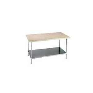  Advance Tabco H2G 363 Wood Top Work Table with Galvanized 