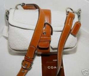 COACH Siganture Pocket Flap Bag White new w tags  