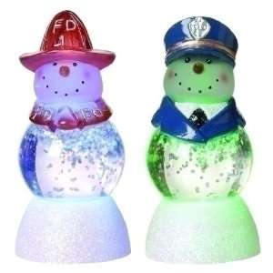 Club Pack of 24 Lighted Police & Fireman Snowman Christmas 