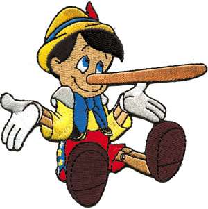Walt Disneys Pinocchio with Liars Nose Figure Patch  
