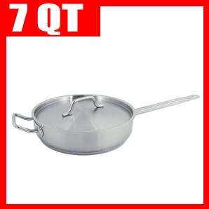 NEW COMMERCIAL STAINLESS STEEL SAUTE PAN 7 QT  
