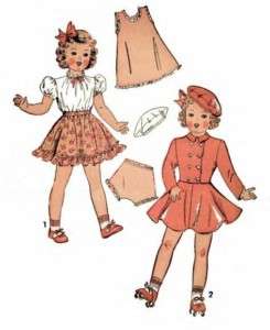 VINTAGE 18 SHIRLEY TEMPLE DOLL CLOTHES Pattern 4421  
