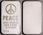 Yonkers PEACE Symbol .999 silver bar anti war, anti establish​ment 