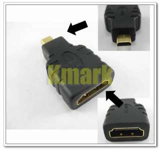 Micro HDMI M to HDMI F Adapter Converter For Camera HTC EVO 4G 3D 