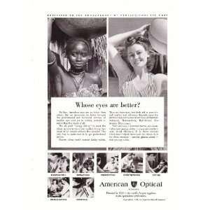 1948 Ad American Optical Whose Eyes are better Original Vintage Print 