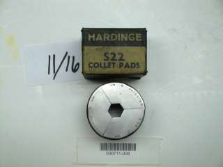 Hardinge S22 Collet Pad Set 11/16 Hex New old stock  
