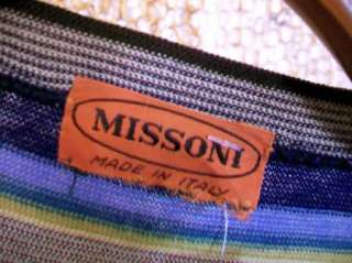 MISSONI Womens Gorgeous Vintage ORANGE LABEL Striped Blouson Sleeve 