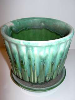 McCoy Bamboo 4 1/4 Flower Pot #0372 Green/Frost White  