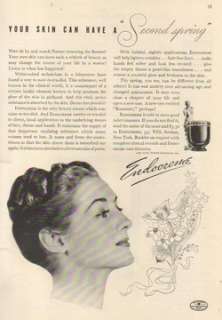 1938 Endocreme Skin Cream Hirestra Laboratories Ad  