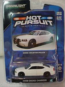 2008 HOUSTON POLICE★08 DODGE CHARGER★White★Greenlight Hot 