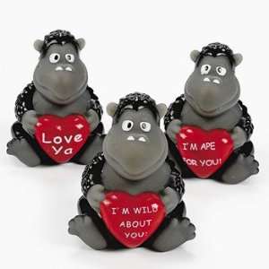    Valentine Gorillas With Hearts   Novelty Toys & Plush Toys & Games