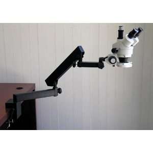 7X 45X Trinocular Articulating Zoom Microscope with Clamp  