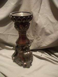 ORNATE TUSCAN ITALIAN BROWN GOLD CANDLESTICK FRENCH NEW  