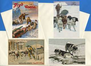 SIBERIAN HUSKY SLED DOG 4 PRINT GREETINGS NOTE CARDS  