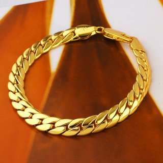 Noble mens 18k yellow gold GF bracelet huge chain 8.1  