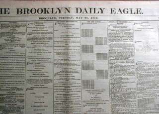 1872 BROOKLYN DAILY EAGLE newspapers 140 years old ORIGINAL in fine 