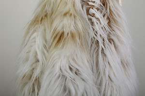  FUR FAKE FABRIC TIBET LONG HAIR WHITE&CAMEL COLOR 4 INCH PILE  