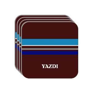 Personal Name Gift   YAZDI Set of 4 Mini Mousepad Coasters (blue 