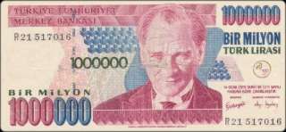 TURKEY 1,000,000 1000000 LIRA 1970  