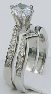 CZ Cubic Zirconia Wedding ring set 925 sterling Silver  