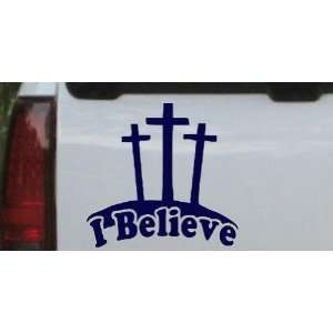  3 Crosses I Believe Christian Car Window Wall Laptop Decal 