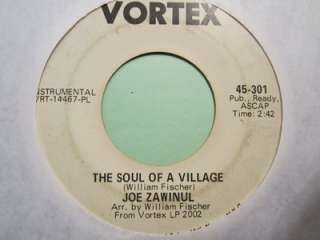 funk psych 45 JOE ZAWINUL soul of a village HEAR vortex  