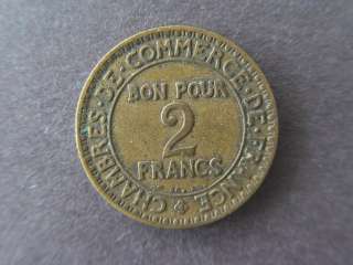 1922 French France 2 Francs  