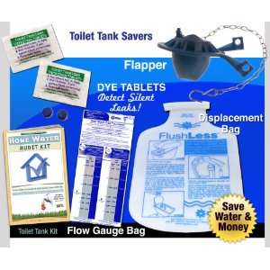 Toilet Water Audit Kit Replacement Flush Flapper Dye Tablets (Detect 