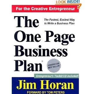 The One Page Business Plan for the Creative Entrepreneur by Jim Horan 