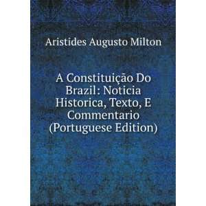   Commentario (Portuguese Edition) Aristides Augusto Milton Books