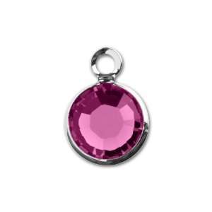 57700 6mm Silver Plated Channel Drop Fuchsia Arts, Crafts 