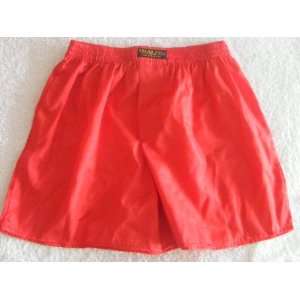   Silk Boxer Shorts  Scarlet Red  Solid Color/No Design (SIZE XXL 34 36