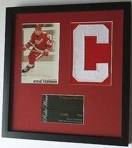 Steve Yzerman 1/1 game used jersey HUGE Patch display #7019 Captain C 
