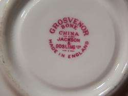GROSVENOR BONE CHINA GROSVENOR MINIATURE MINI CUP AND SAUCER PINK 