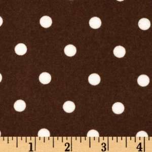  42 Wide Cozy Cotton Flannel Polka Dot Cocoa Fabric By 