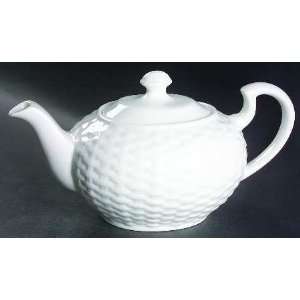  John Aynsley Belleek Basketweave Tea Pot & Lid, Fine China 
