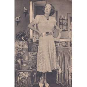 Vintage Knitting PATTERN to make   Joan Crawford Knitted Dress 1940s 