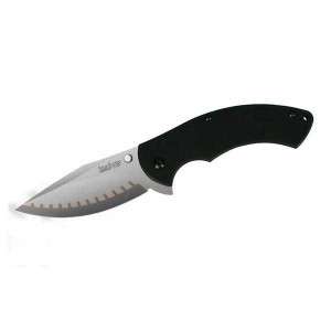   Knife Crucible CPM D2 & 14C28N Plain Edge Black G 10 Handle 1780CB
