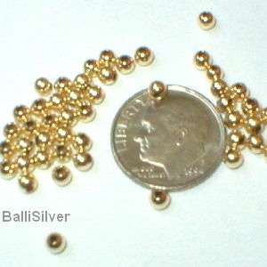 200 pcs 3mm 14kt GOLD FILLED Seamless ROUND BEADS Lot  