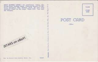   1952 KEY LARGO, FL, ROCK HARBOR LODGE, WURLITZER 1550 JUKEBOX POSTCARD