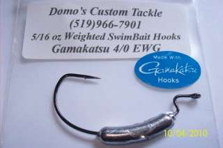 16 oz Weighted SwimBait Hook Gamakatsu 4/0 EWG Lure  