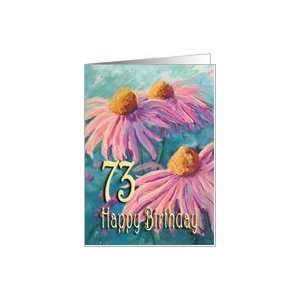  73rd Happy Birthday   Pink Rudbeckias Card Toys & Games