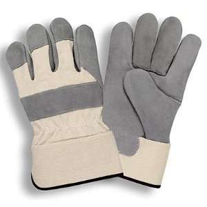 White Premium Side Split Leather Palm, Safety Cuff Gloves (QTY/12 