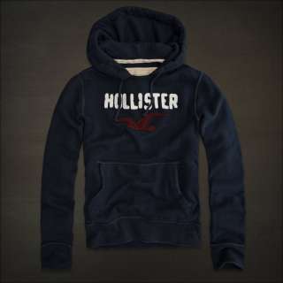 Hollister By Abercrombie Mens Sweat Jacket Hoodie NAVY Authentinc USA 