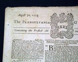 1775 REVOLUTIONARY WAR Philadelphia PA Minute Men Battalion Creation 