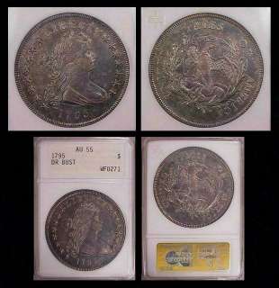 1795 Draped Bust Dollar (1st Gen Holder) ANACS AU55  