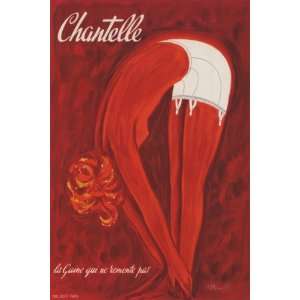  FASHION GIRL CHANTELLE FRENCH FRANCE VINTAGE POSTER REPRO 