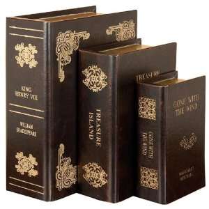 Set /3 Shakespeare K Henry Leather Faux Book Boxes Beauty
