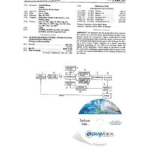  NEW Patent CD for AUTOMATIC SPEED CONTROL APPARATUS FOR 
