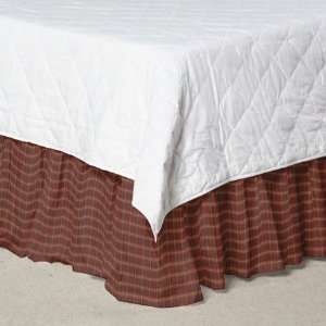  Red Rustic Plaid And Black Lines, Fabric Bed Skirt King In 